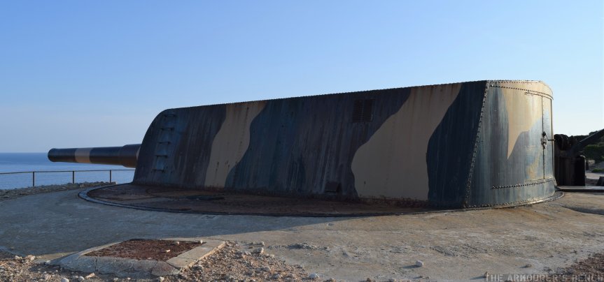 One of La Mola's 15 inch guns in position