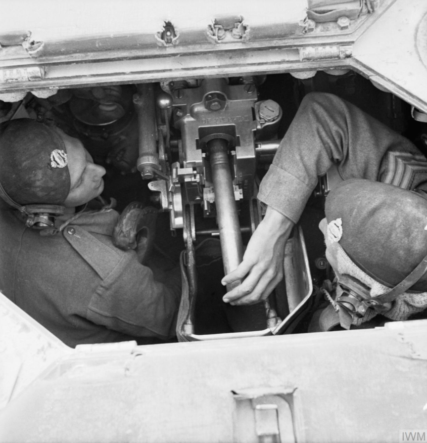 loading Valentine tank 2 pdr gun IWM E 9766
