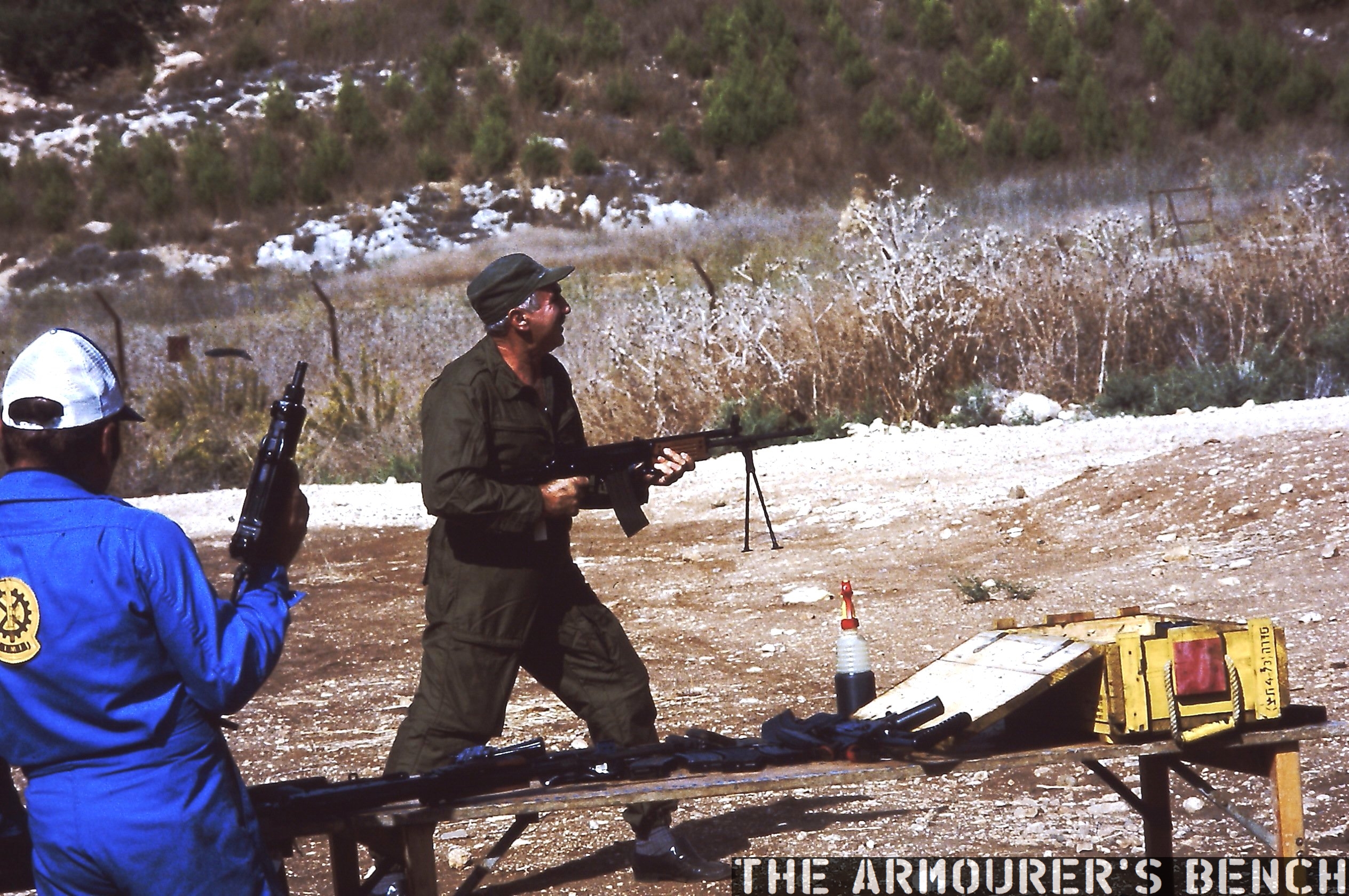 Yisrael Galil with Galil &amp; Ephraim Yaari with Mini UZI