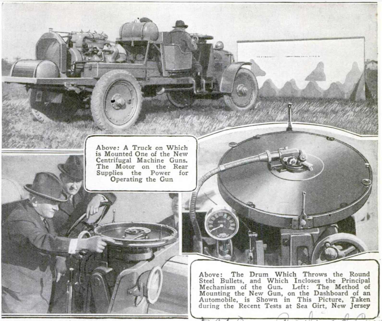Unnamed Centrifugal Gun from 1922 Popular Mech