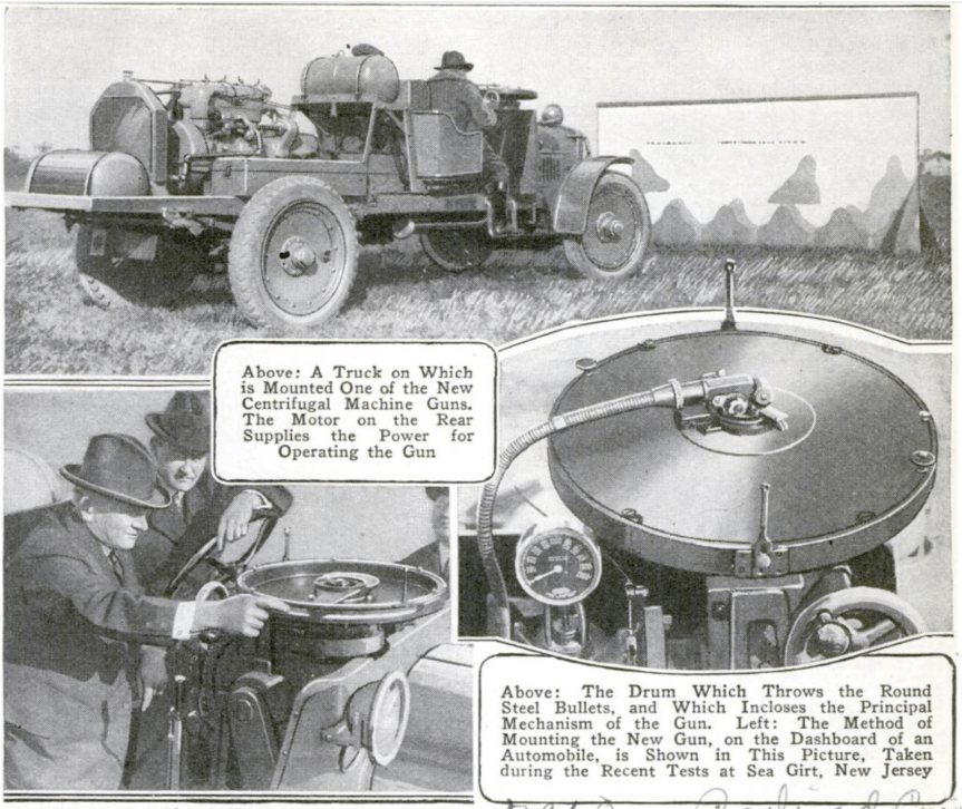 Unnamed Centrifugal Gun from 1922 Popular Mech